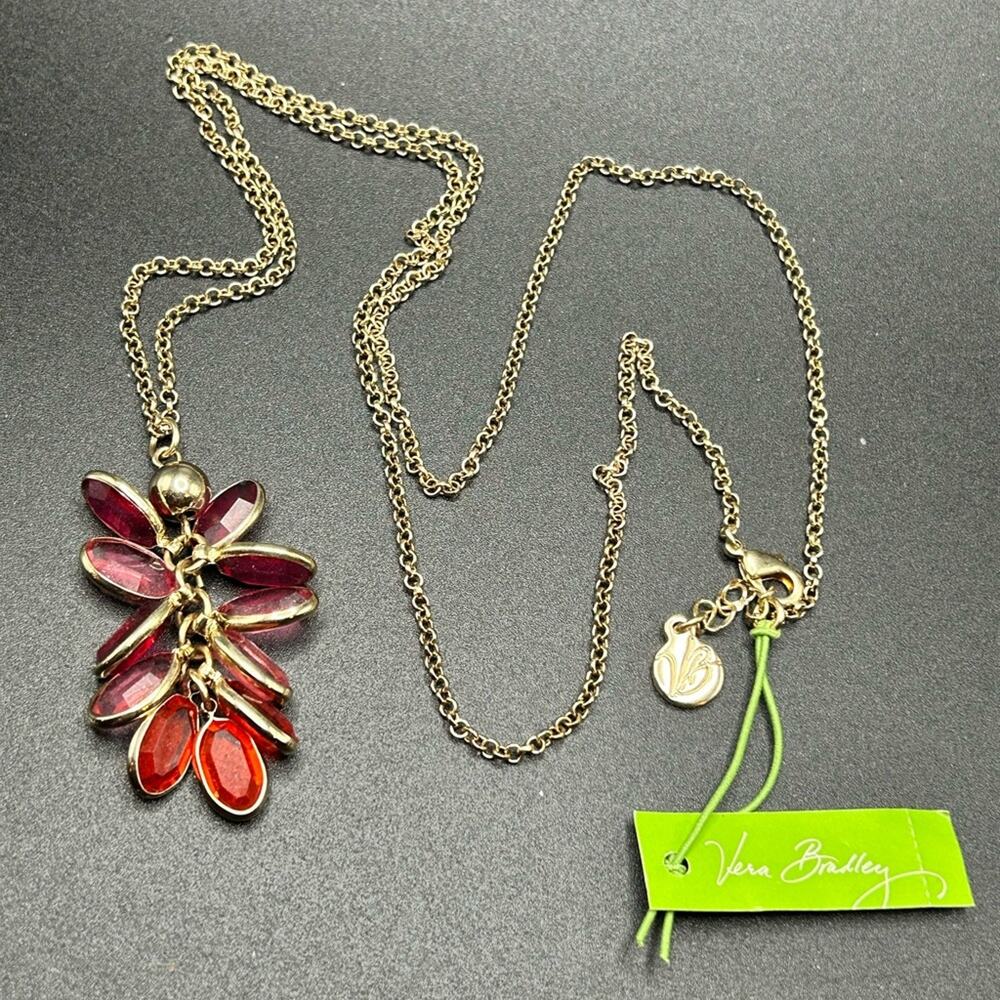 Vera Bradley Faceted Jewel Necklace Ziggy Zinnia  New with Tag!  #G001